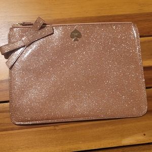 Kate Spade bow glitter clutch
